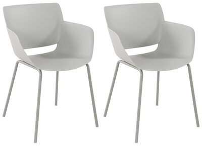 2-delige set stoel Ilpini, Grijs