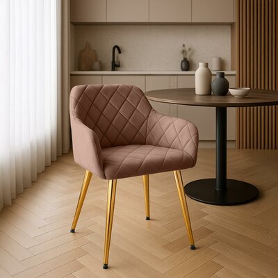 2-delige set eetkamerstoel Menott fluweel G, Bruin