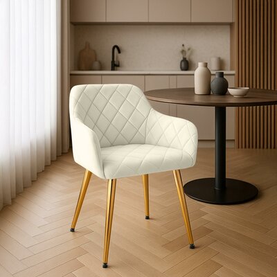 2-delige set eetkamerstoel Menott Fluweel G, Creme