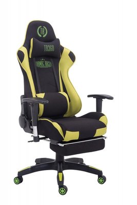 Gaming Stoel Lorenzo Groen Stof met Voetsteun