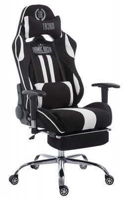 Gaming Stoel Rico Wit Stof met Voetsteun