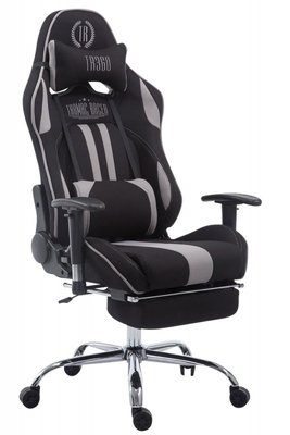 Gaming Stoel Rico Grijs Stof met Voetsteun