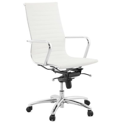 Bureaustoel Detroit Wit-Design-Leer