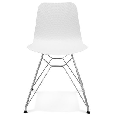 Eetkamerstoel Zoey Wit/Chrome