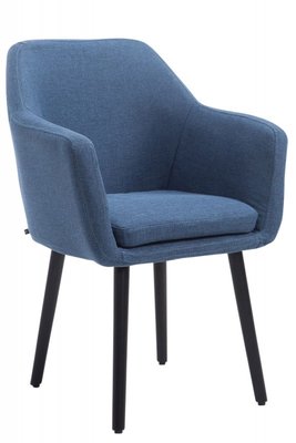 Eetkamerstoel Jayla Stof Blauw, Zwart Onderstel