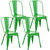 Set van 4 Binedekt stoelen Groen